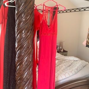 Long sexy lace and cotton night wear